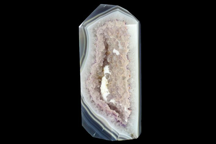 Polished Agate Obelisk With Amethyst Pocket - Uruguay #118227